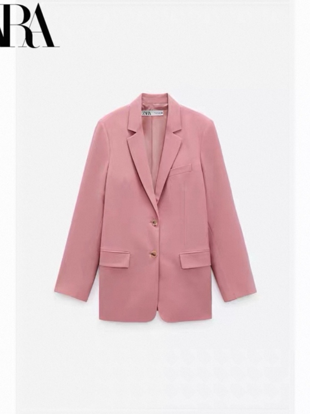 Zara Dusty Rose Blazer - Single-Breasted Tailored Jacket